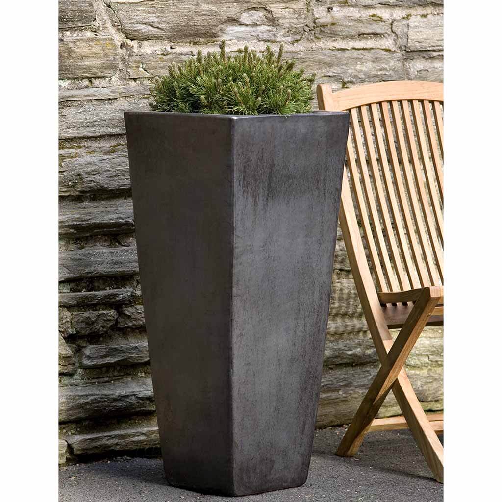 Faro Tall Square Planter - Graphite - S/1