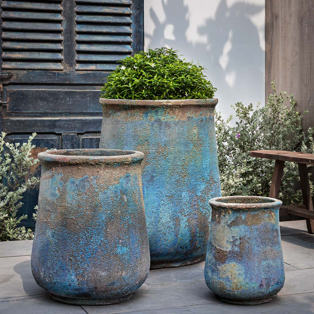 Jerez Planter - Blue Verdigris - S/3