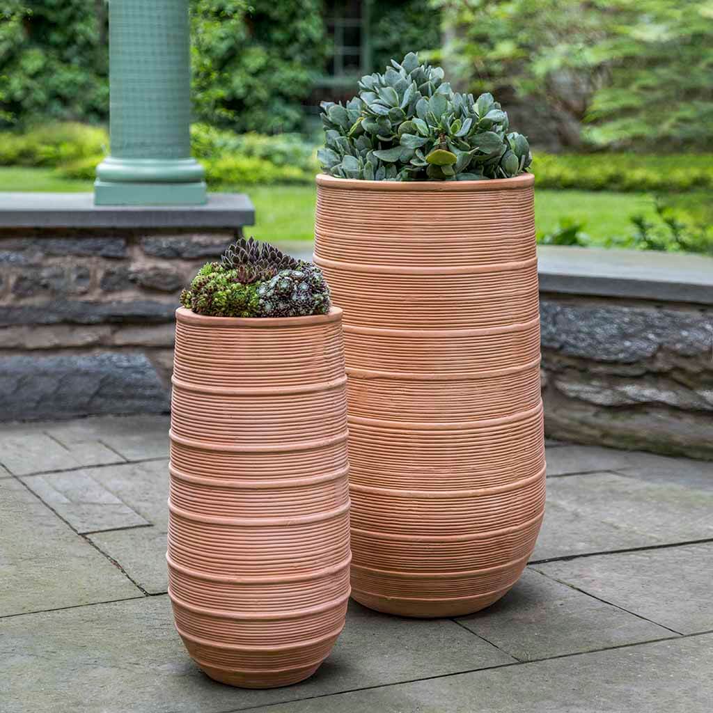 Madera Planter, Tall - Terra Cotta - S/2