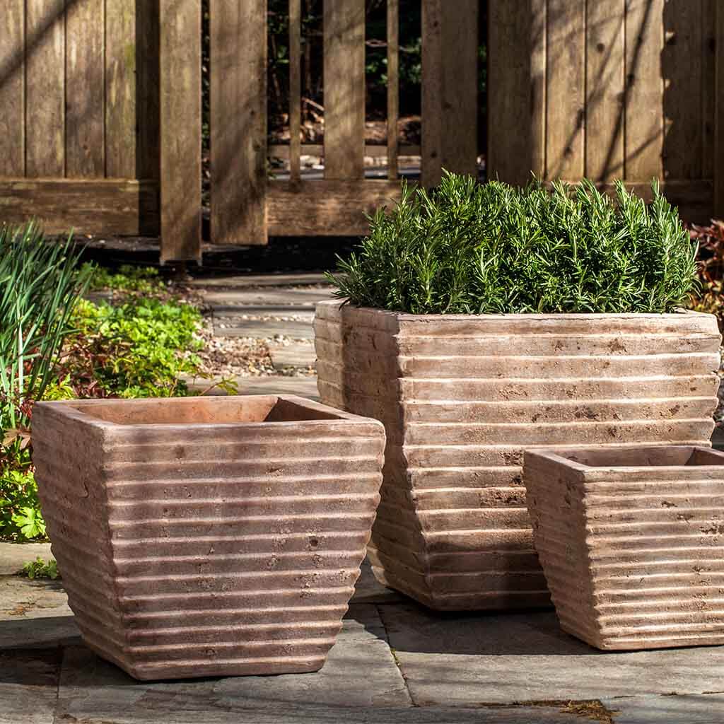 Ipanema Planter, Square - Antico Terra Cotta - S/3