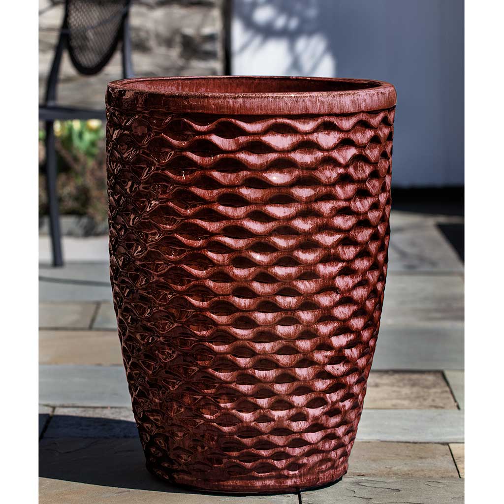 Honeycomb Planter, Tall - Maple Red - S/4