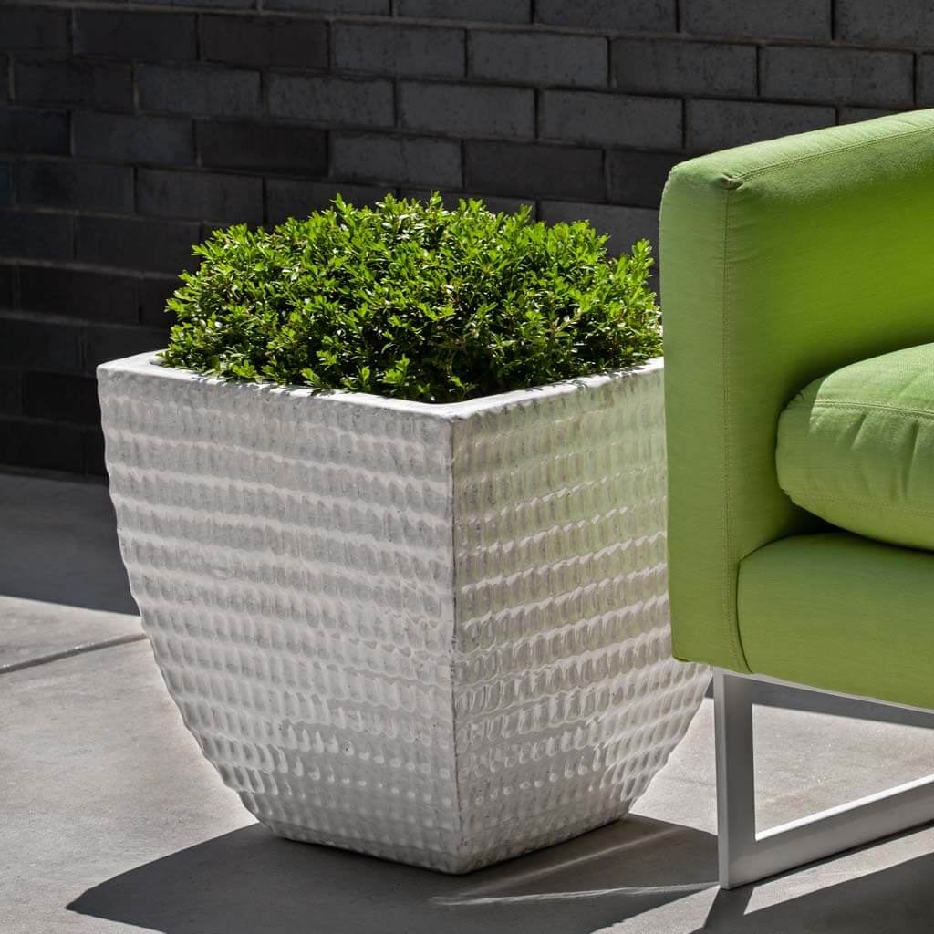 Square Dimple Planter - Antique White - S/3