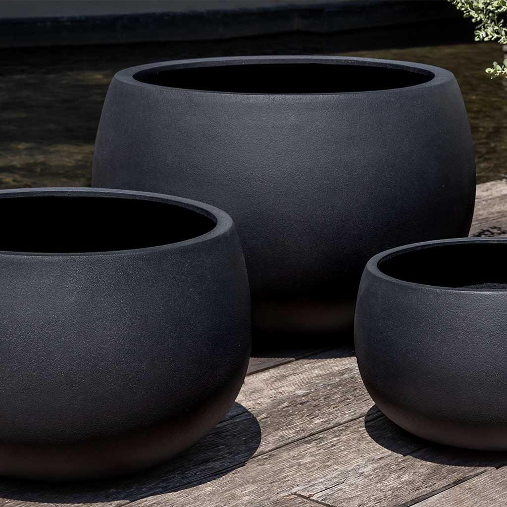 Lg Norfolk Planter - Onyx Black Lite