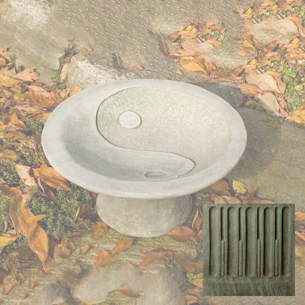 Yin Yang Pedestal Birdbath