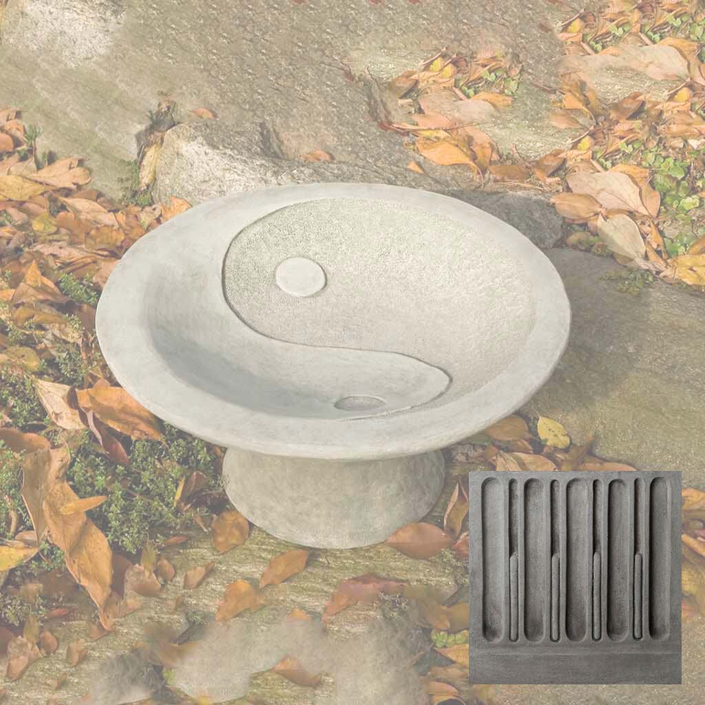 Yin Yang Pedestal Birdbath