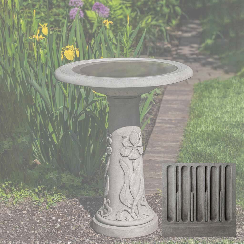 Iris Birdbath