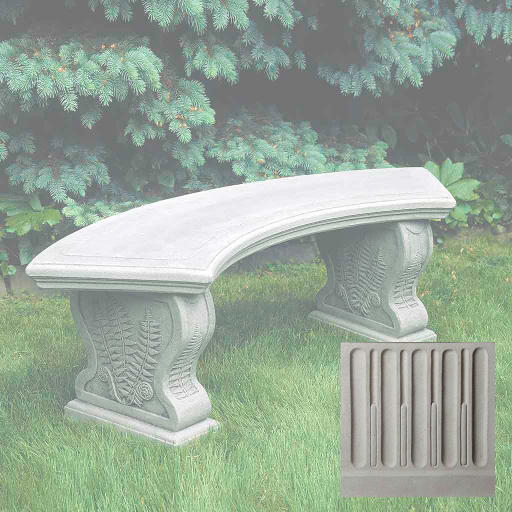 Curved Woodland Ferns Bench
