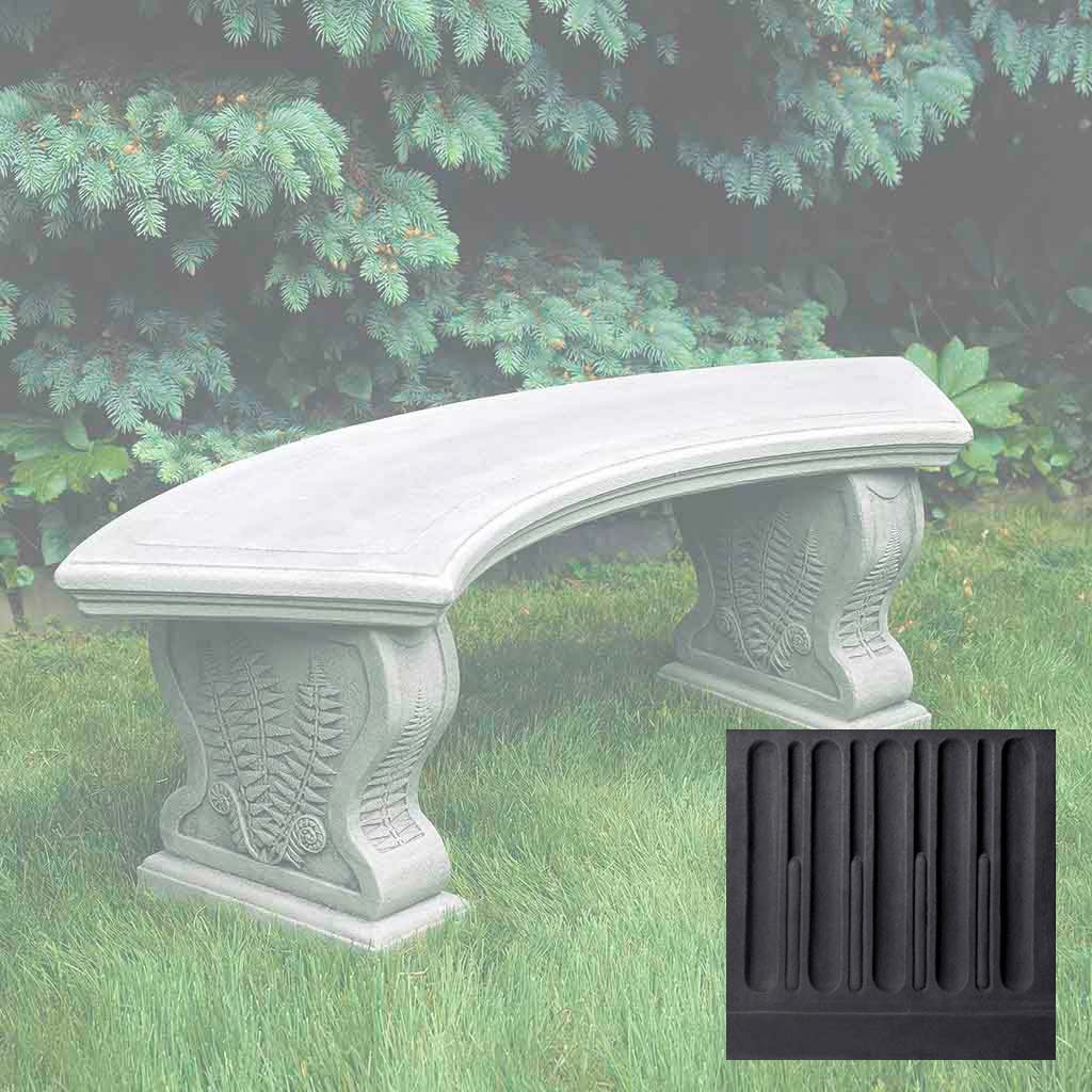 Curved Woodland Ferns Bench