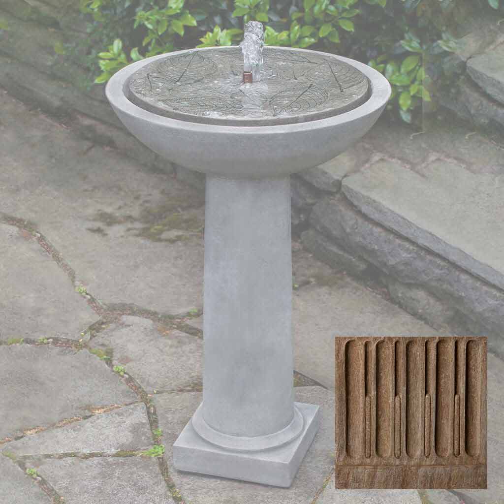 Hydrangea Leaves Birdbath Fountain