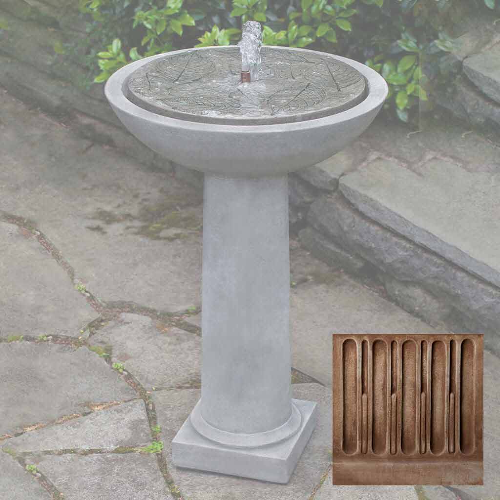 Hydrangea Leaves Birdbath Fountain