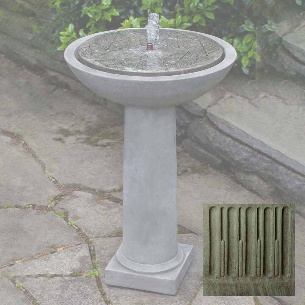 Hydrangea Leaves Birdbath Fountain