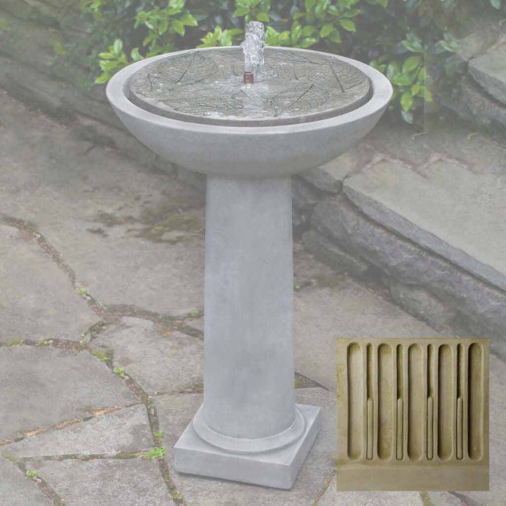 Hydrangea Leaves Birdbath Fountain