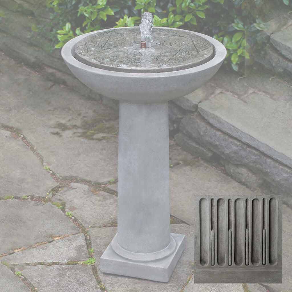 Hydrangea Leaves Birdbath Fountain