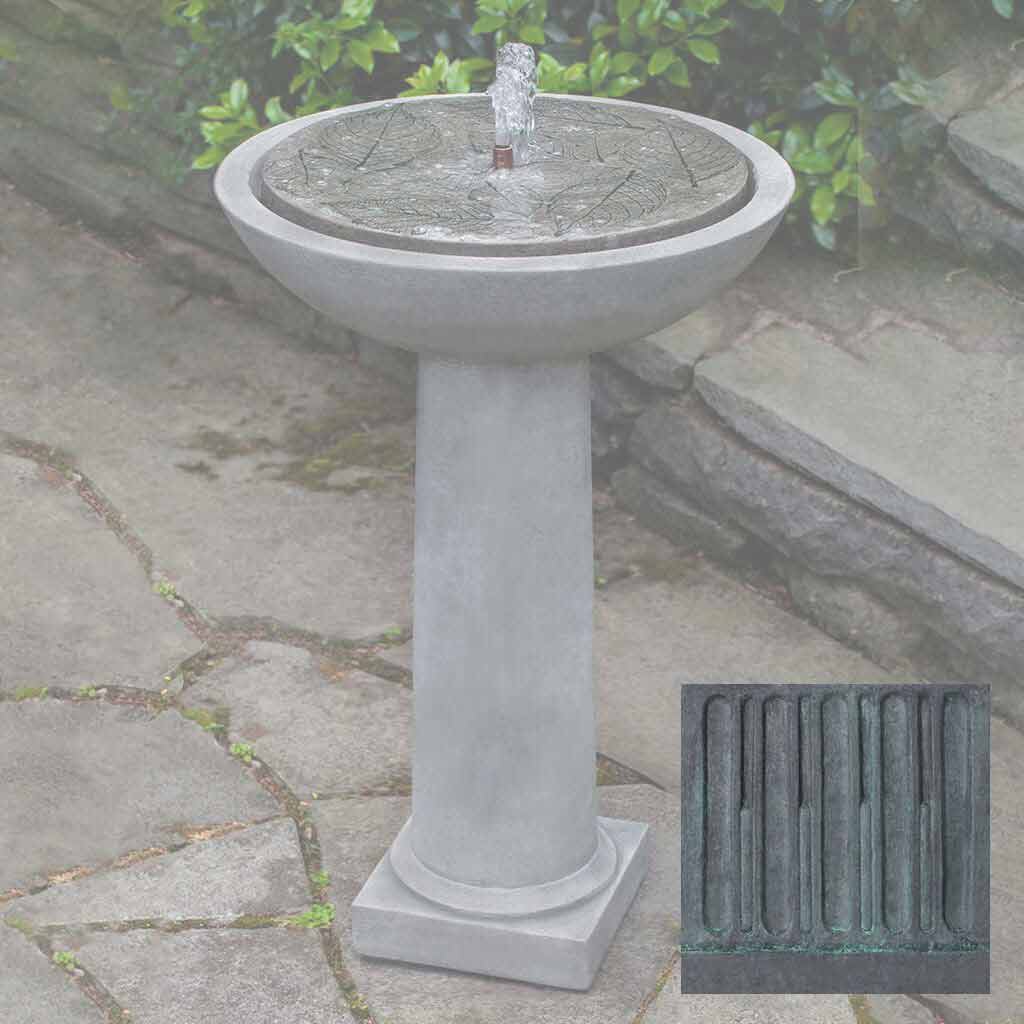 Hydrangea Leaves Birdbath Fountain