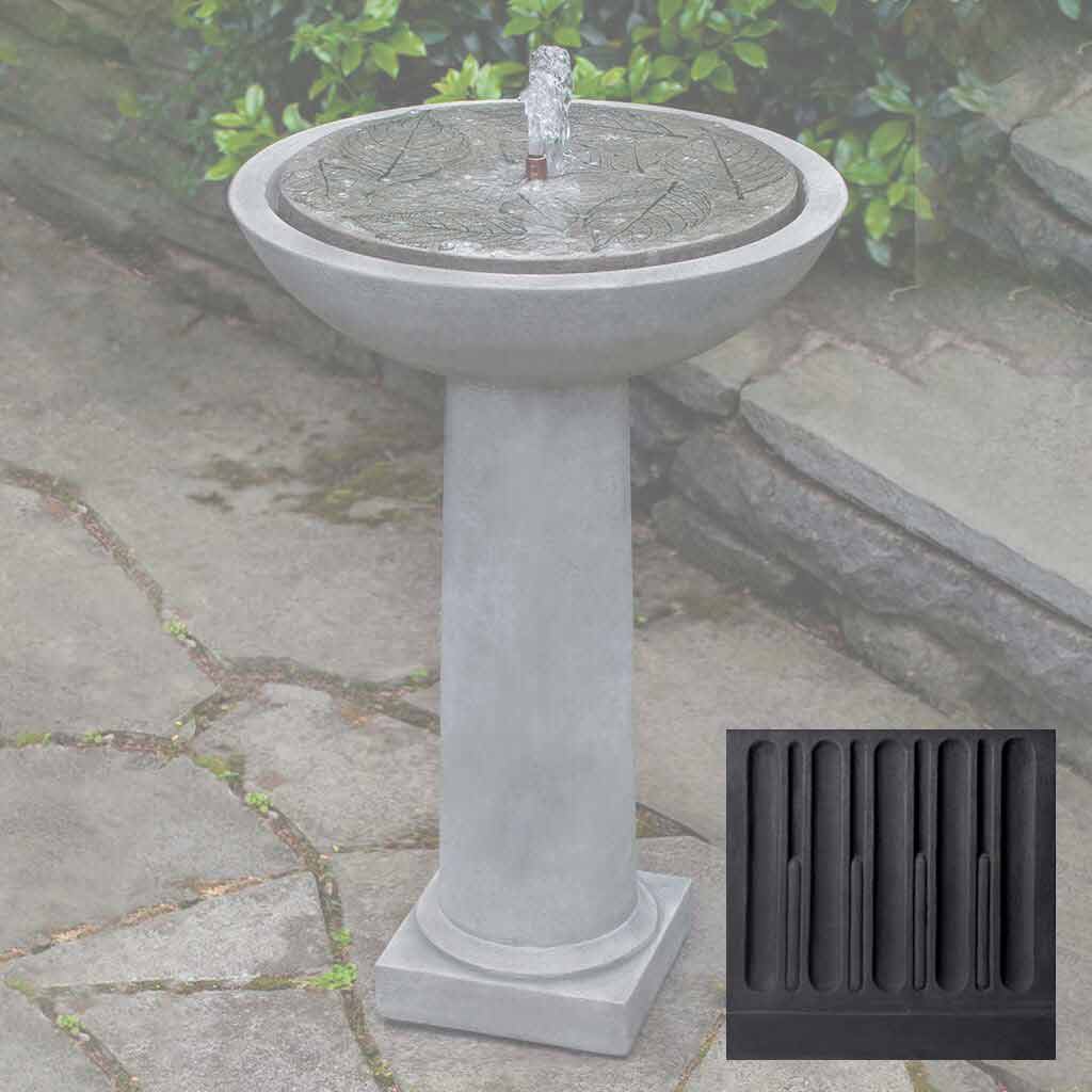 Hydrangea Leaves Birdbath Fountain