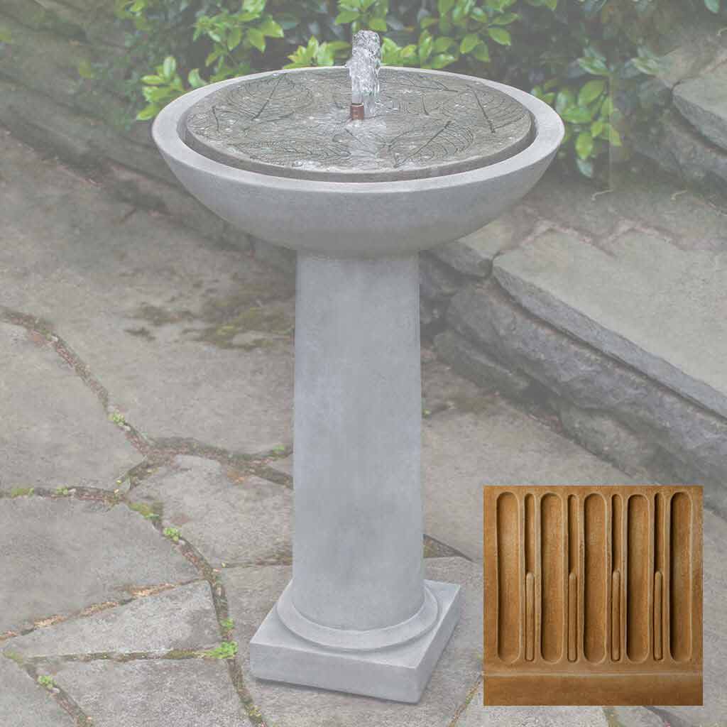 Hydrangea Leaves Birdbath Fountain