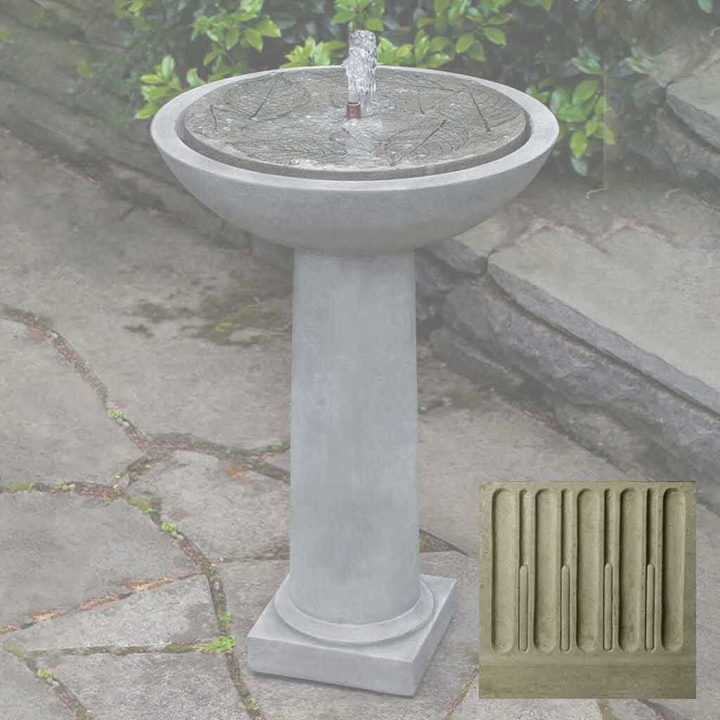 Hydrangea Leaves Birdbath Fountain