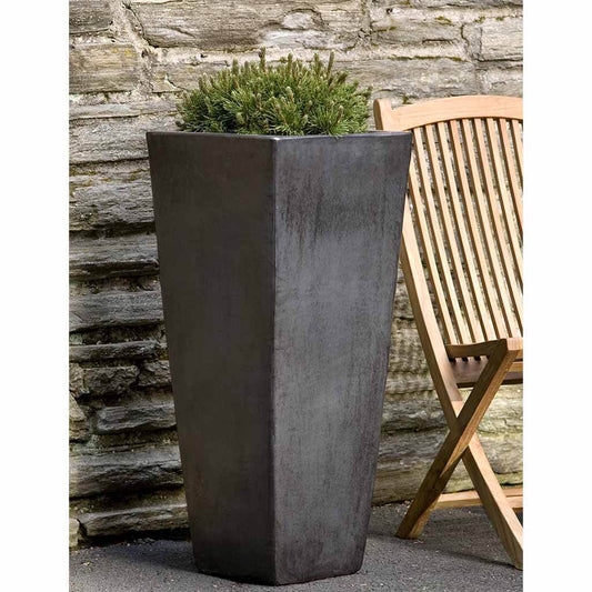 Faro Tall Square Planter - Graphite - S/1