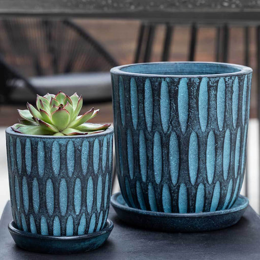 Parabola Planter - Etched Blue - S/8
