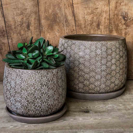 Marguerite Large Round Planter - Coffee - S/8
