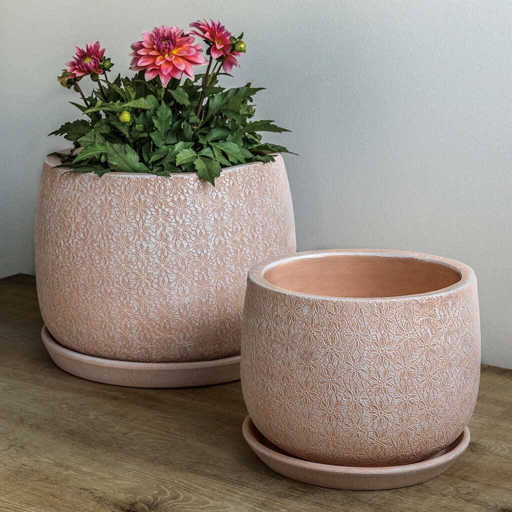 Marguerite Large Round Planter - Shell Pink - S/8