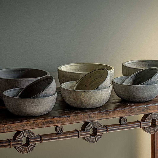 Jute Bowl - Assorted Glaze - S/18