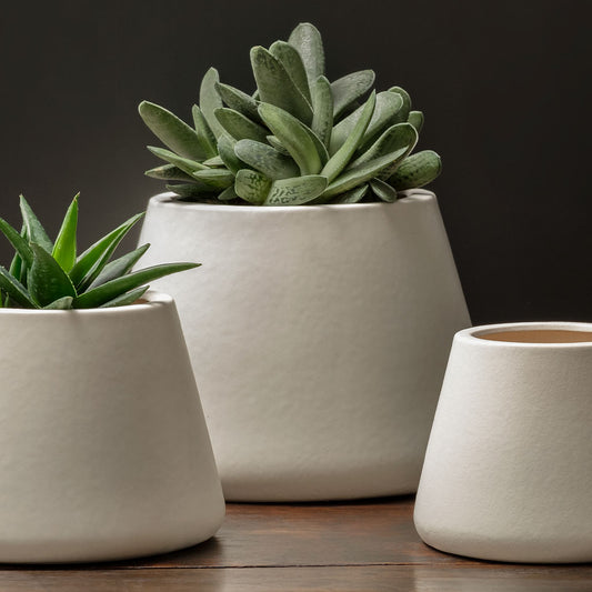 Artisan Pot, Large - Matte White - S/2
