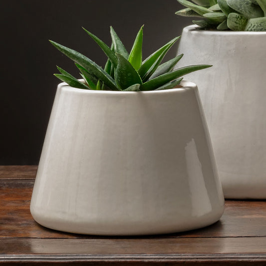 Artisan Pot, Medium - Shiny White - S/4