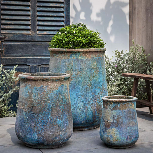 Jerez Planter - Blue Verdigris - S/3