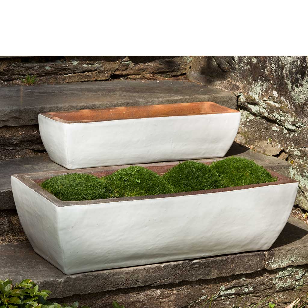 Rustic Trough Planter - Antique White - S/2