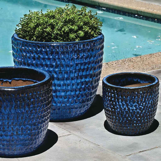 Dimple Planter - Riviera Blue - S/3