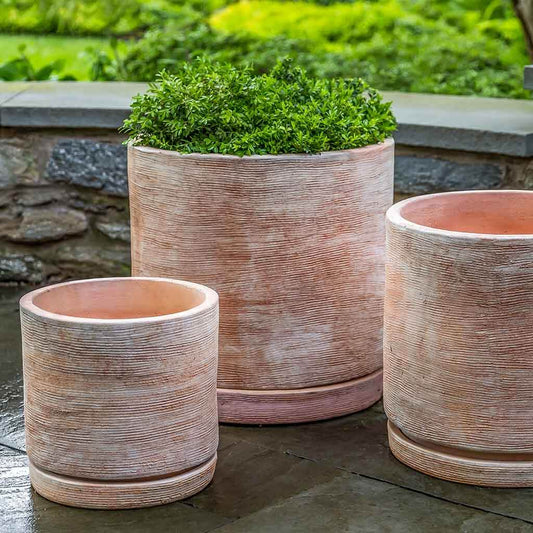 Sgraffito Planter - Terra Cotta - S/3