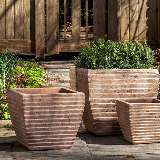 Ipanema Planter, Square - Antico Terra Cotta - S/3