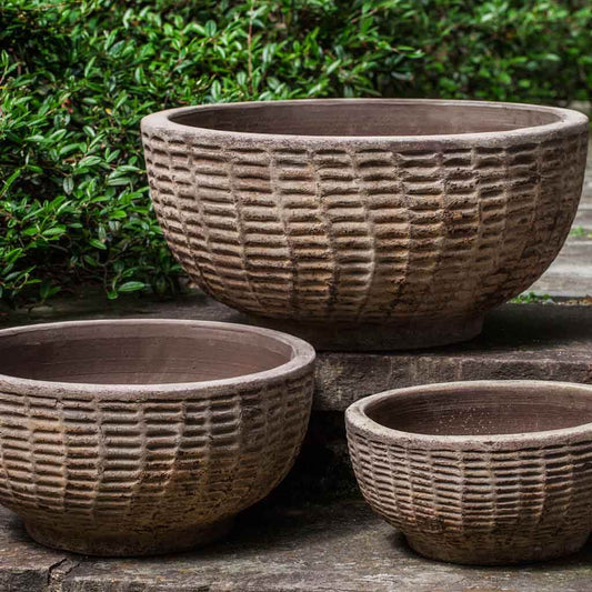 Antique Lattice Basket - Antico Terra Cotta - S/3