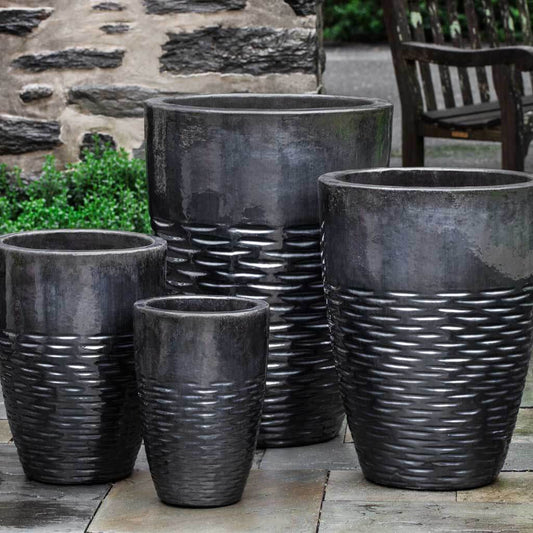Tall Hyphen Planter - Ice Black - S/4