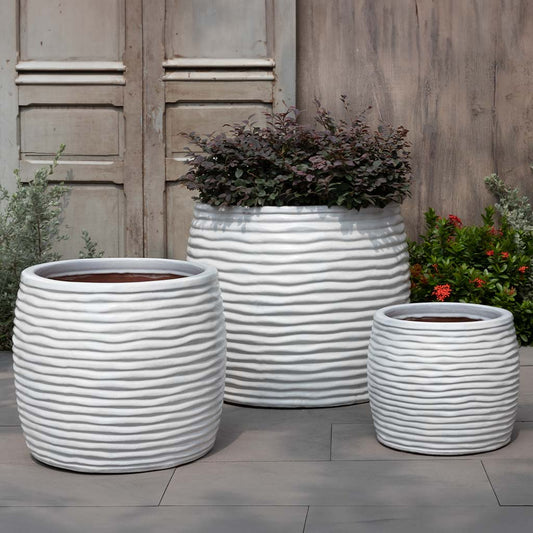 Montauk Planter, Tall - Antique White - S/3