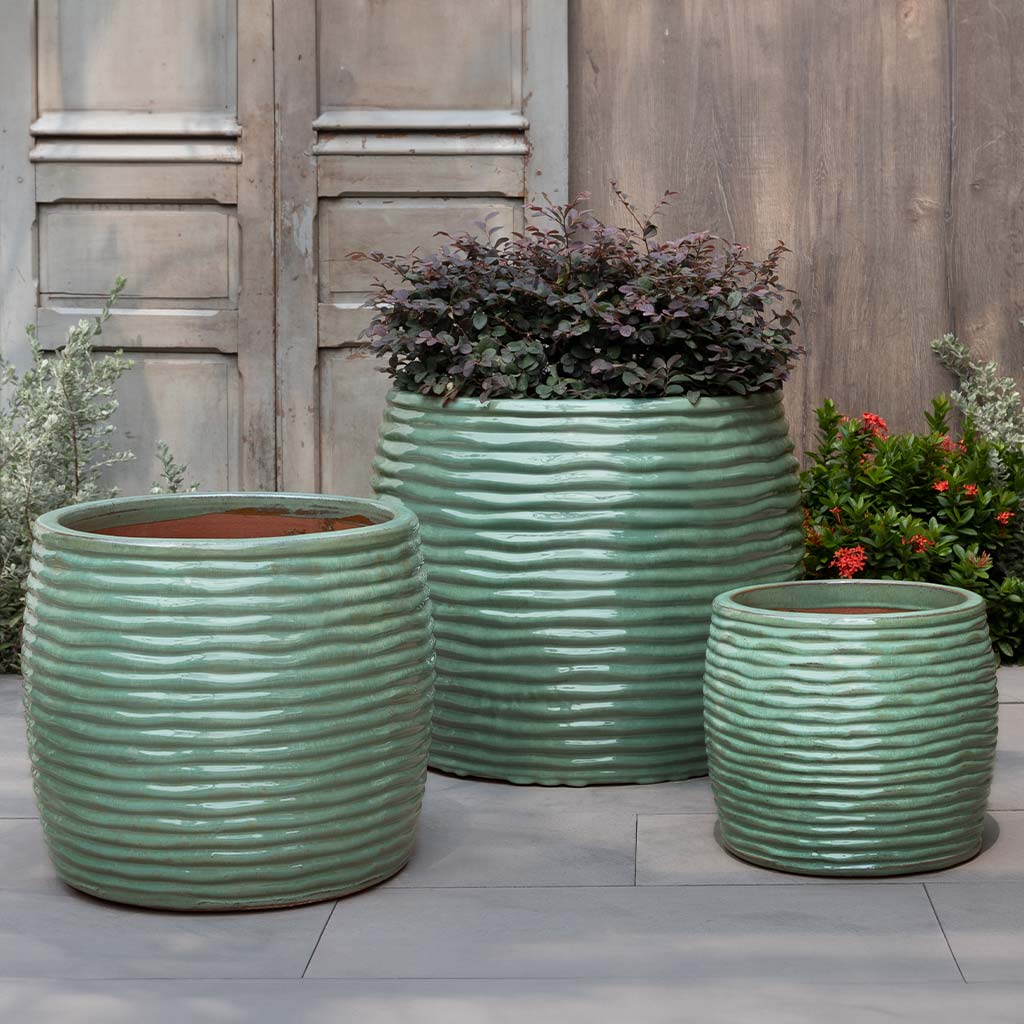 Montauk Planter, Tall - Sea Green - S/3