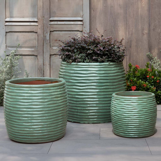 Montauk Planter, Tall - Sea Green - S/3