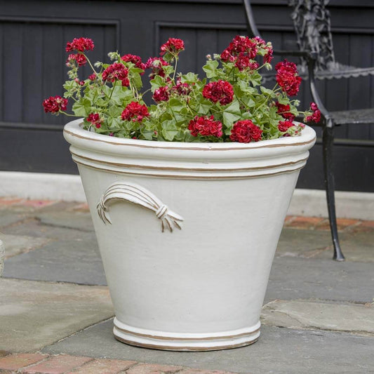 Fluted Handle Planter - Antique White - S/3