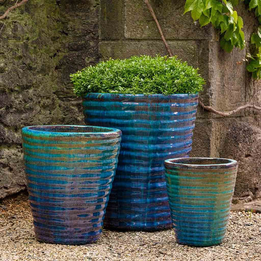 Round Ruffle Planter - Mediterranean - S/3