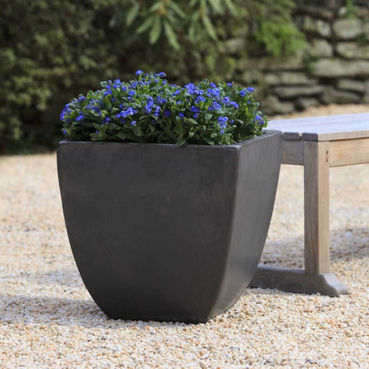Mika Square Planter - Graphite - S/3