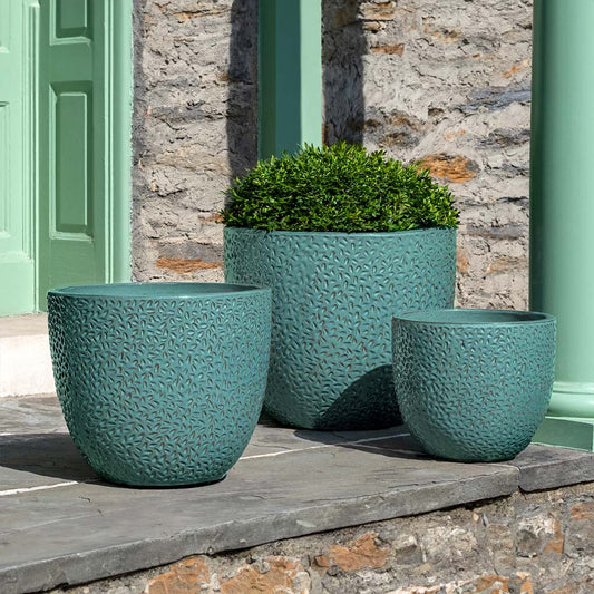 Falling Petals Planter - Glacier Green - S/3