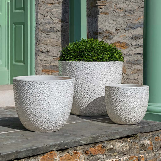 Falling Petals Planter - Pearl - S/3