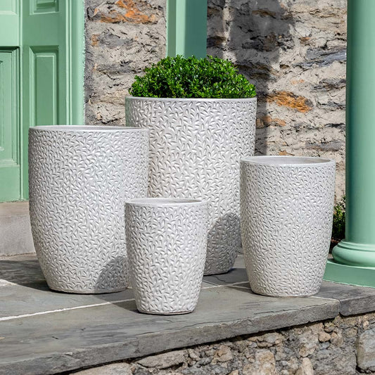 Falling Petals Planter, Tall - Pearl - S/4