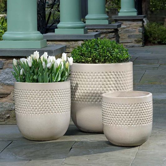 Banded Coin Pot - Cream - S/3