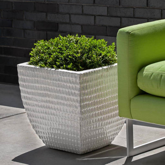 Square Dimple Planter - Antique White - S/3