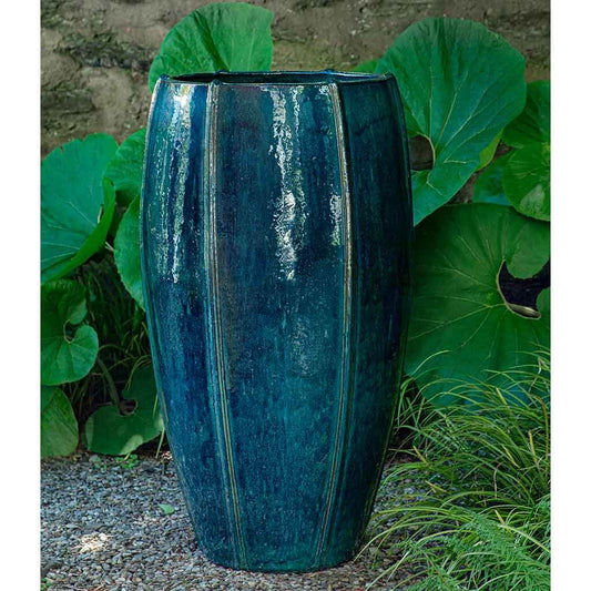 Rib Vault Planter, Tall - Indigo Rain - S/1