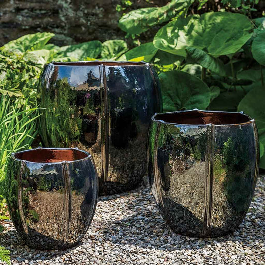 Rib Vault Planter - Metallic - S/3