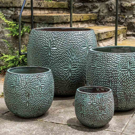 Sand Dollar Planter - Seafoam Green - S/4