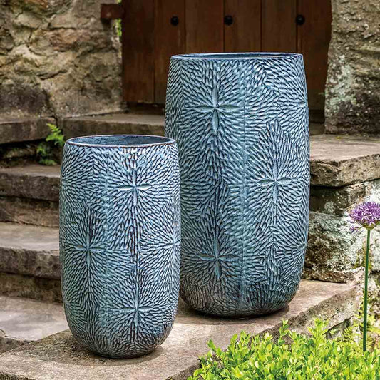 Sand Dollar Planter, Tall - French Blue - S/2